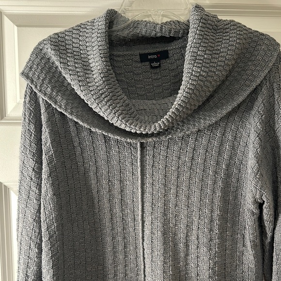 Intro Sz Large Gray Cowl Neck Sweater - Picture 4 of 7